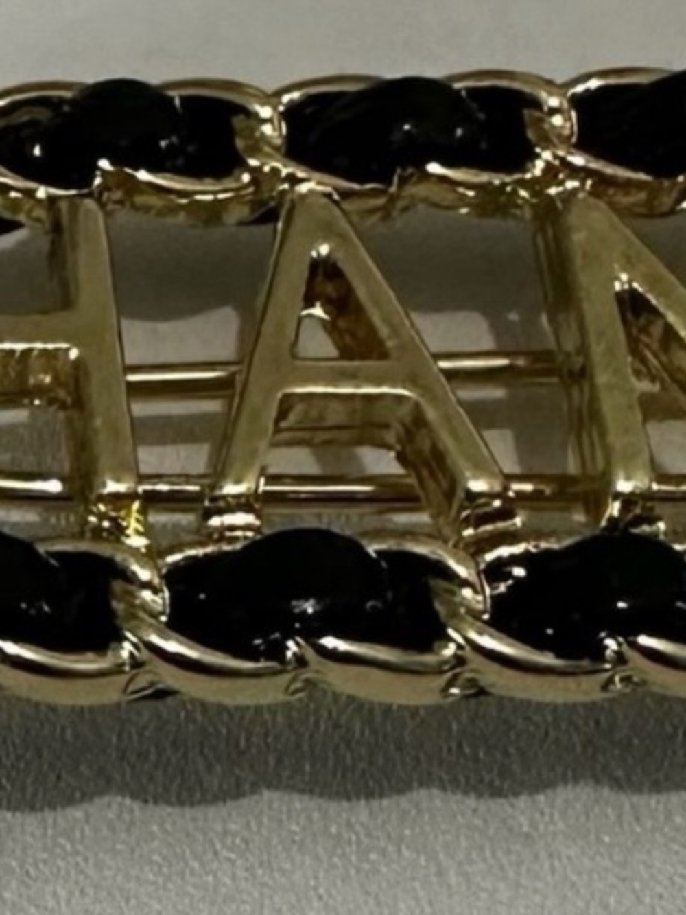 Fashion Jewelry Gold and Black Chain-Link Hair Clip